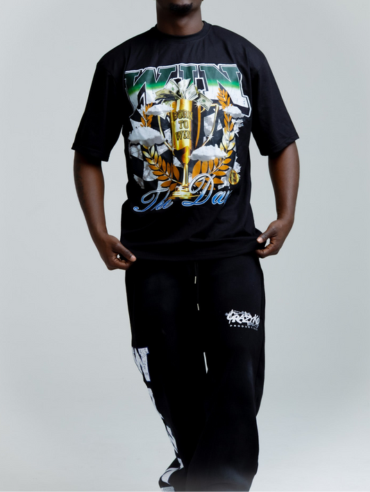 Win The Day Tee Black